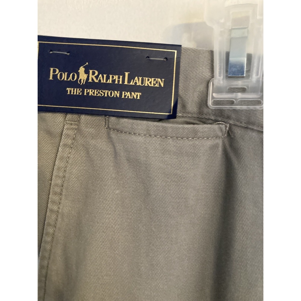 Polo Ralph Lauren Pants Men's 38x32 Gray Chino The Preston Flat Front Vtg #1827 - Picture 6 of 12